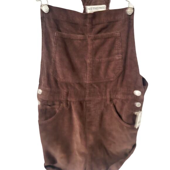 NWT We The Free Corduroy Short Overalls – Size Medium – Brown msrp $108 - Picture 3 of 10